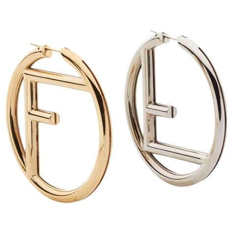 fendi hoop earrings sale|f is fendi earrings gold.